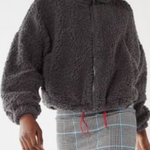 Urban Outfitters Fuzzy Jacket Grey Size L Teddy Jacket - Picture 1 of 1